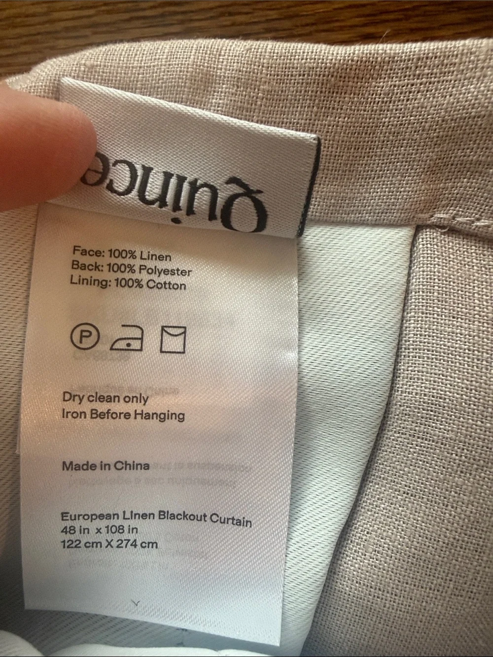 Quince 100% European Linen Room Darkening Curtain Panel/Rose Quartz 48X108 (116)